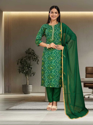 HOUSEOFCOMONN Women Kurta Churidar Dupatta Set