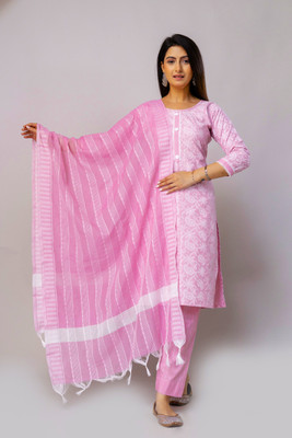 Ibbucollections Women Kurta Pant Attached Dupatta Set
