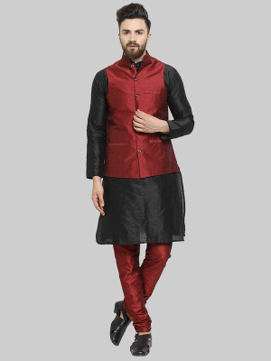 Royal Kurta Men Kurta Churidar Ethnic Jacket Set