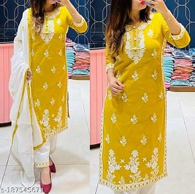 JIYAAN CREATION Women Kurta Pant Dupatta Set
