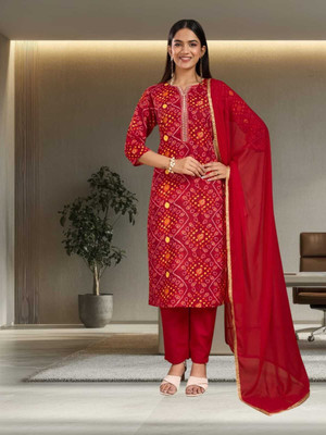 HOUSEOFCOMONN Women Kurta Churidar Dupatta Set