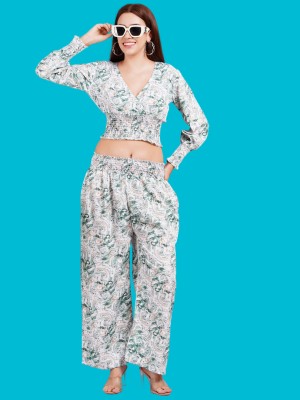 JC4U Women Crop Top Pant Set