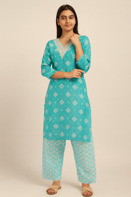 Riddhisworld Women Kurti Pant Set
