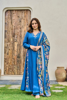 WOOMN Women Kurta Pant Attached Dupatta Set