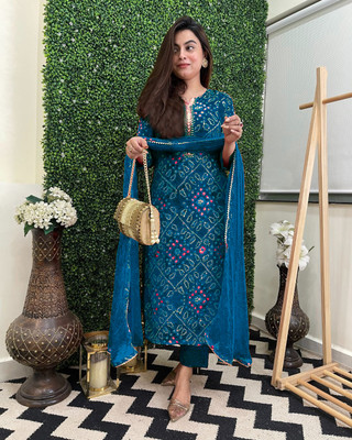 Tasrika Printed Kurta, Trouser/Pant & Dupatta Set
