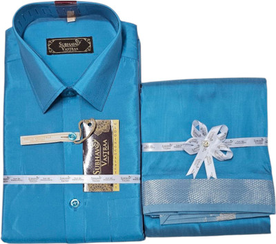 SUBHAVVASTRAA Men Shirt Dhoti Set