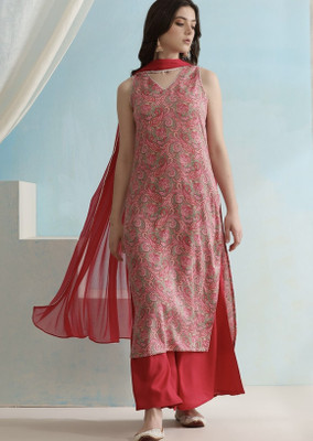 Khejal Women Kurti Palazzo Dupatta Set