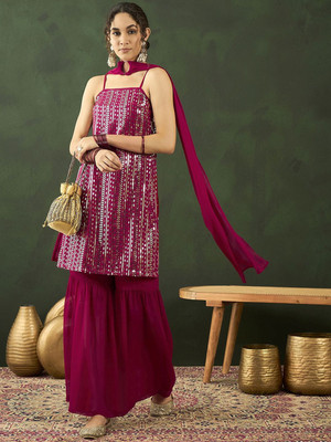 Sangria Women Kurta Sharara Attached Dupatta Set