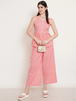 FABRIC FITOOR Women Ethnic Top Palazzo Set