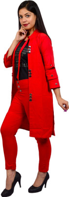 PERFECTPIVOT Women Ethnic Top Pant Ethnic Jacket Set