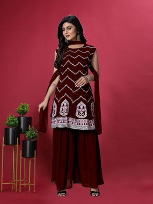 GreenERA Women Kurti Sharara Dupatta Set