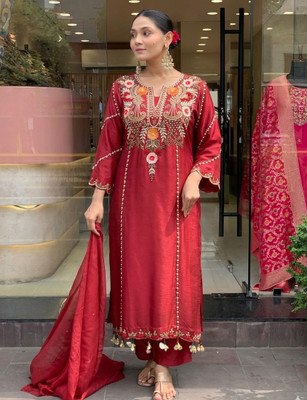 Rinaaz Women Kurta Pant Dupatta Set