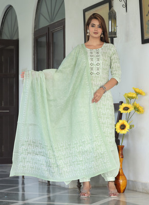 Pajo Women Kurta Palazzo Dupatta Set