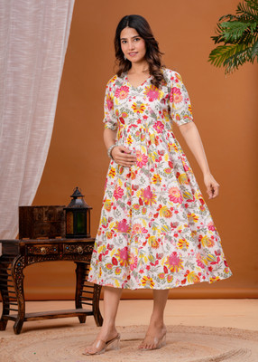 LOMRA Women Printed Anarkali Kurta(Multicolor)