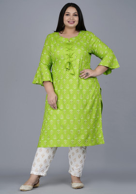 Pearl Ind Women Printed Straight Kurta(Maroon)