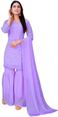 DHARMVIJ CREATION Embroidered Kurta, Trouser/Pant & Dupatta Set