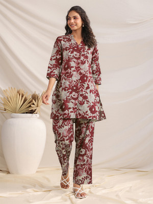 Janasya Women Ethnic Top Pant Set