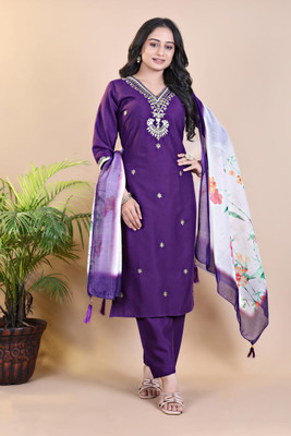 Rivasha Wear Embroidered Kurta, Trouser/Pant & Dupatta Set