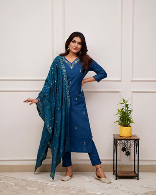 RN Fashion Embroidered Kurta, Trouser/Pant & Dupatta Set