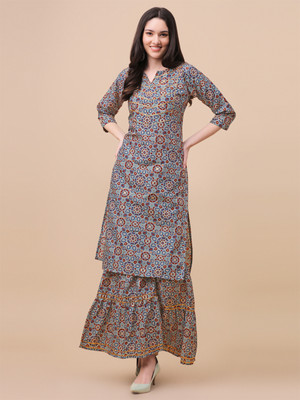 PIRUZA Women Kurti Sharara Set