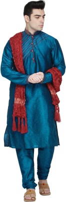 SKAVIJ Men Kurta Churidar Dupatta Set