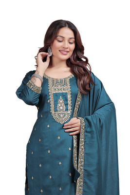 Rekha Tex Fab Printed Kurta, Palazzo & Dupatta Set