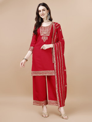 Granthva Fab Women Kurta Palazzo Dupatta Set