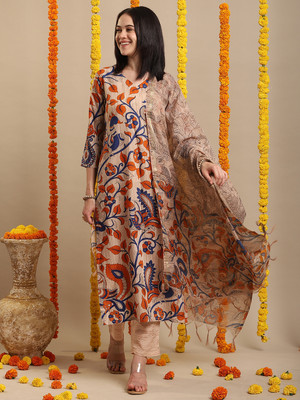 Tasrika Printed Kurta, Trouser/Pant & Dupatta Set