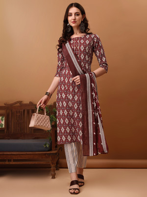 Tasrika Printed Kurta, Trouser/Pant & Dupatta Set