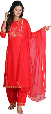 ELVISH JAIPUR Women Kurta Palazzo Dupatta Set