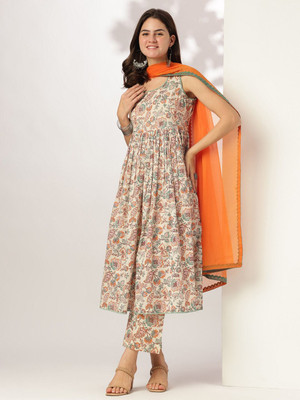 Janasya Women Kurta Pant Dupatta Set