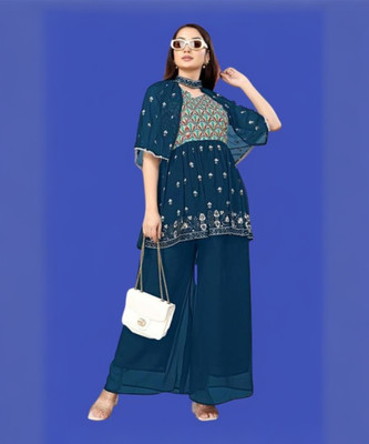 PARROT ENTERPRISE Women Crop Top Sharara Set