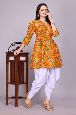 Clobetter Women Ethnic Top Dhoti Pant Set