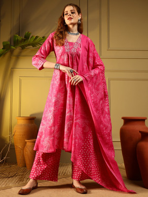 KULDEVYANI Women Kurti Pant Dupatta Set