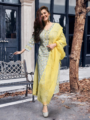 EthnicBasket Women Kurta Pant Dupatta Set