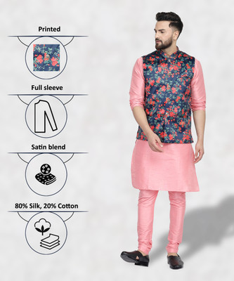 B BEN Men Kurta Pyjama Ethnic Jacket Set