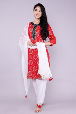 AAKASH Women Kurti Palazzo Dupatta Set