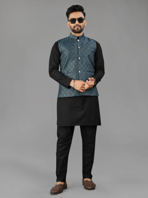 ZARAK FASHION Men Kurta Pyjama Ethnic Jacket Set