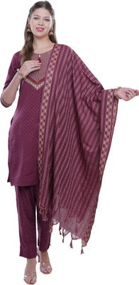 Fik India Women Kurti Pant Dupatta Set