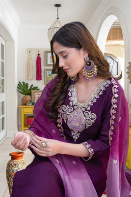 ANJIKI Women Kurti Pant Dupatta Set