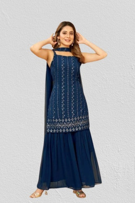 GREENERA Creation Women Kurta Sharara Dupatta Set