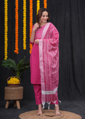 HUJUM Women Kurta Pant Dupatta Set