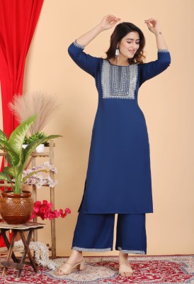 ANJAYA Women Kurta Palazzo Set