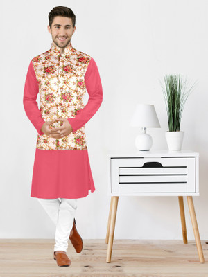 FABWAX Men Kurta Pyjama Ethnic Jacket Set