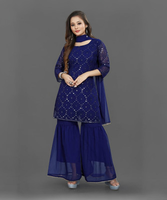 Pranista Fashion Women Kurti Sharara Dupatta Set