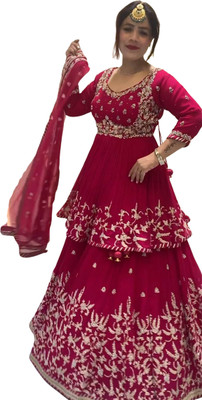 NF FAB Women Ethnic Top Palazzo Dupatta Set