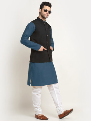 kraft india Men Kurta Pyjama Ethnic Jacket Set