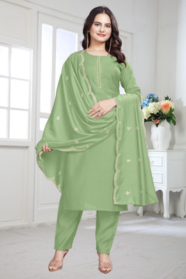 SRCRIATION Embroidered Kurta, Trouser/Pant & Dupatta Set