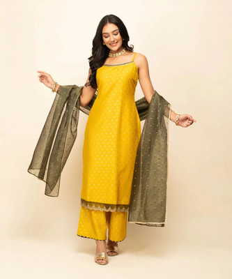 FIORRA Women Kurta Palazzo Dupatta Set