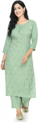 ABCREATION Women Kurta Palazzo Set